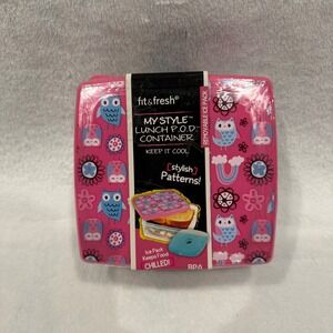 Fit & Fresh My‎ Style Lunch POD Container Pink Owl with Removable Ice Pack